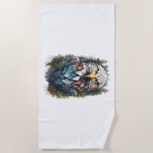 Adler Head in Forest Strandtuch (Vorderseite)