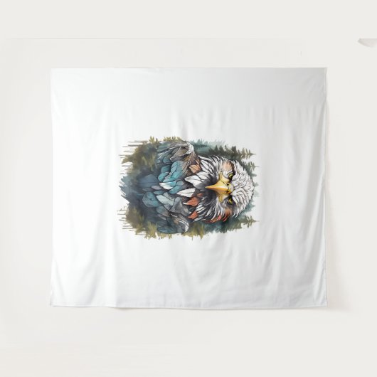 Adler Head in Forest Wandteppich (Vorderseite (Horizontal))