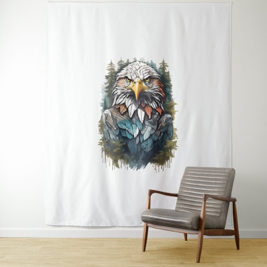 Adler Head in Forest Wandteppich (Beispiel)