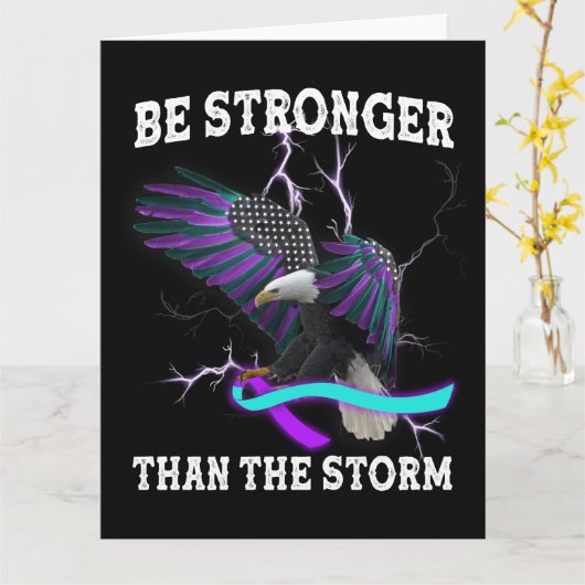 Adler I Trage Aquamarine und Lila Suizidprävention Karte (Gelbe Blume)