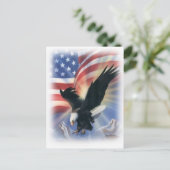 Adler im Flug mit Flagge Postkarte (Stehend Vorderseite)