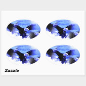 Adler im Flug Ovaler Aufkleber (Blatt)