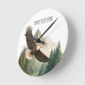 Adler im Flug  Runde Wanduhr (Winkel)