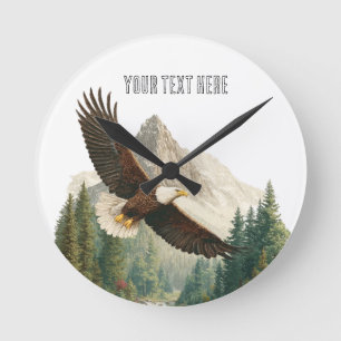 Adler im Flug Runde Wanduhr