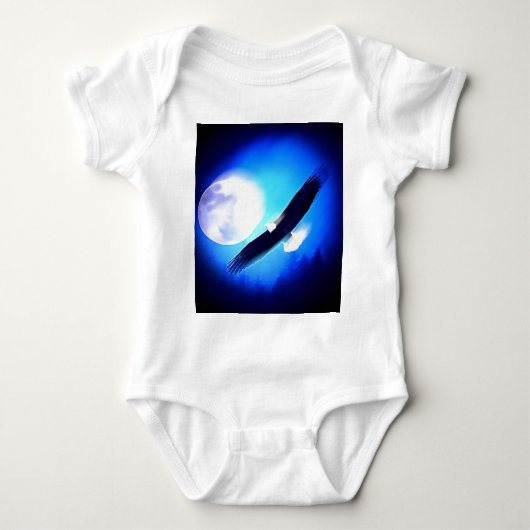 Adler im Flug & Vollmond Baby Strampler (Vorderseite)
