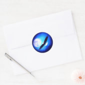 Adler im Flug & Vollmond Runder Aufkleber (Umschlag)