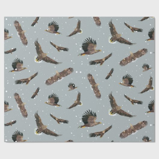 Adler im Schnee Geschenkpapier (Flach)
