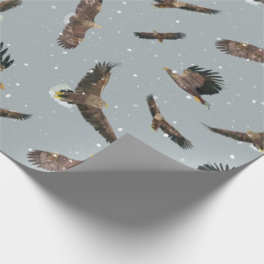 Adler im Schnee Geschenkpapier (Ecke)