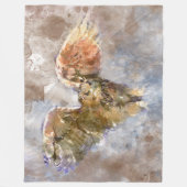 Adler in Aquarell Fleecedecke (Vorderseite)