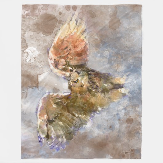 Adler in Aquarell Fleecedecke (Vorderseite)