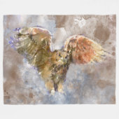 Adler in Aquarell Fleecedecke (Vorderseite (Horizontal))
