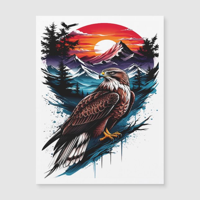 Adler in den Bergen Magnetkarte (Vorderseite)