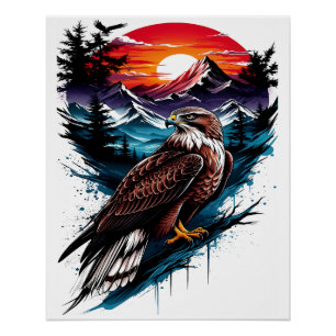 Adler in den Bergen Poster