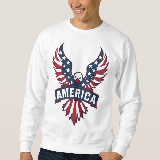 Adler in den Farben der amerikanischen Flagge. Sweatshirt (Vorderseite)