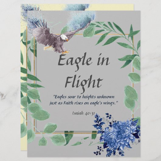 Adler in Flight Gedicht Personalisierte Papier Sta (Vorne/Hinten)