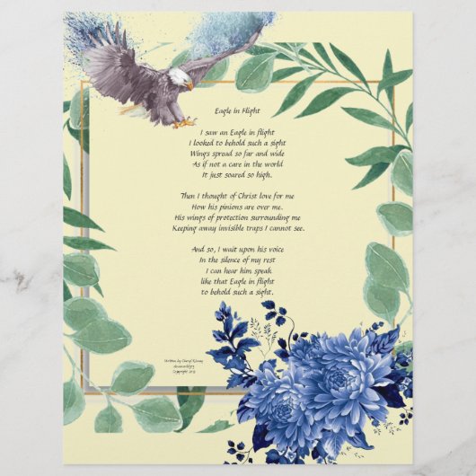 Adler in Flight Gedicht Personalisierte Papier Sta (Rückseite)