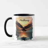 Adler in Flight Sunset Reflection Tasse (Links)