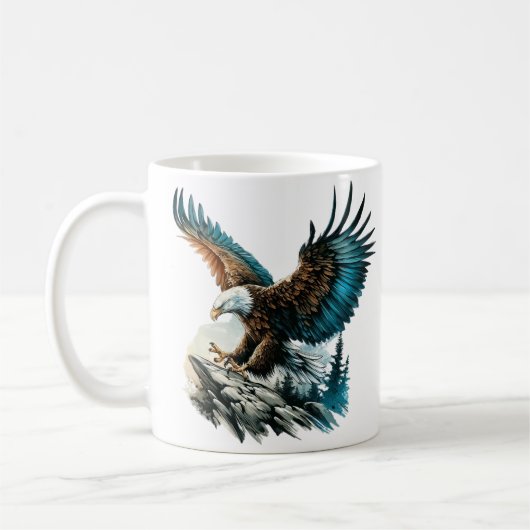 Adler in Wasserfarbe Kaffeetasse (Links)