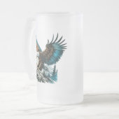 Adler in Wasserfarbe Mattglas Bierglas (Vorderseite Links)