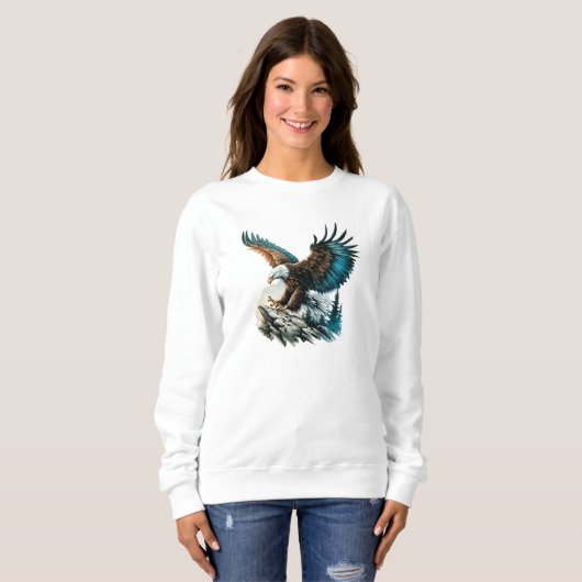 Adler in Wasserfarbe Sweatshirt (Vorne ganz)