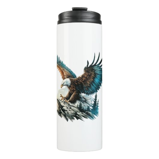 Adler in Wasserfarbe Thermosbecher (Vorderseite)