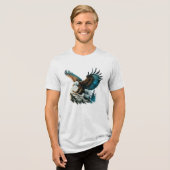 Adler in Wasserfarbe Tri-Blend Shirt (Vorderseite voll)