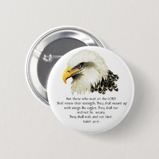 Adler - Inspiration - Schrift - Sie, die warten Button (Vorne & Hinten)