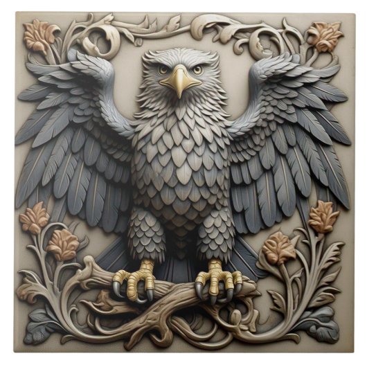 Adler - Kunsthandwerk Keramik Tile Fliese (Vorderseite)