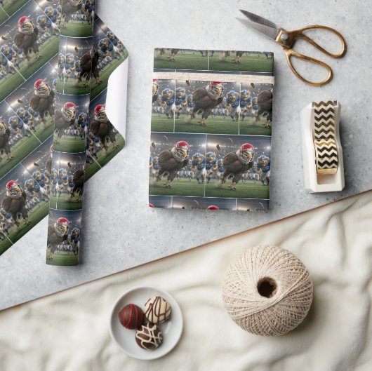 Adler läuft mit einem Fußball Geschenkpapier (Kunsthandwerk)