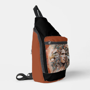 Adler - Mann - Wolf - Aquarellkunst 1 - Fan Fun Crossbody Bag