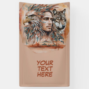 Adler - Mann - Wolf - Aquarellkunst 1 - Fanspass Banner