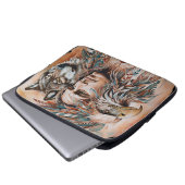 Adler - Mann - Wolf - Aquarellkunst 1 - Fanspass Laptopschutzhülle (Vorne Knopf)