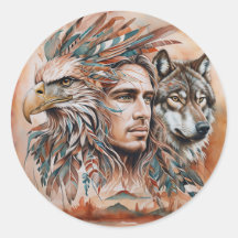 Adler - Mann - Wolf - Aquarellkunst 1 - Fanspass