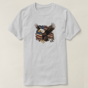 Adler mit American Flag T-Shirt