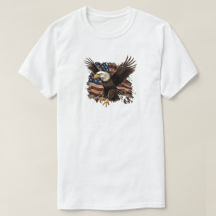 Adler mit American Flag T-Shirt