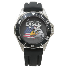 Adler mit amerikanischer Flagge Armbanduhr
