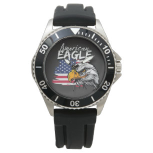 Adler mit amerikanischer Flagge Armbanduhr