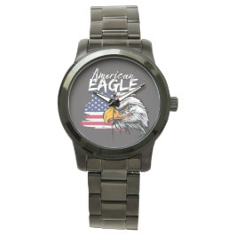 Adler mit amerikanischer Flagge Armbanduhr