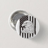 Adler mit amerikanischer Flagge auf Hochtouren Button (Vorne & Hinten)