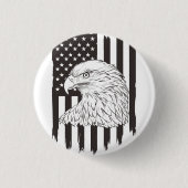 Adler mit amerikanischer Flagge auf Hochtouren Button (Vorderseite)