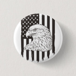 Adler mit amerikanischer Flagge auf Hochtouren Button