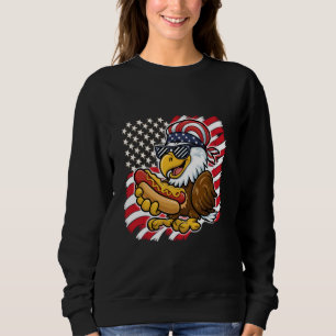 Adler mit amerikanischer Flagge Bandana Hotdog 4. Sweatshirt