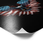 Adler mit amerikanischer Flagge Fotodruck (Ecke)
