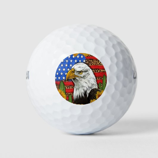 Adler mit amerikanischer Flagge Golfball (Vorderseite)