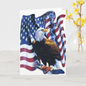 Adler mit amerikanischer Flagge Karte (Gelbe Blume)
