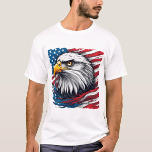 Adler mit amerikanischer Flagge – patriotisches Ku T-Shirt