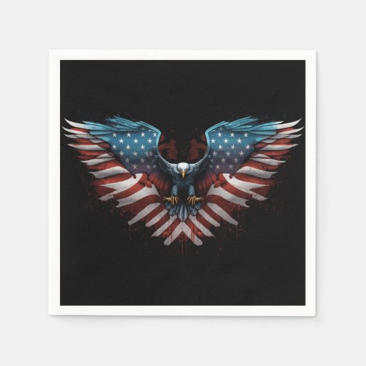 Adler mit amerikanischer Flagge Serviette (Vorderseite)