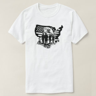 Adler mit amerikanischer Flagge & Soldaten T - Shi T-Shirt