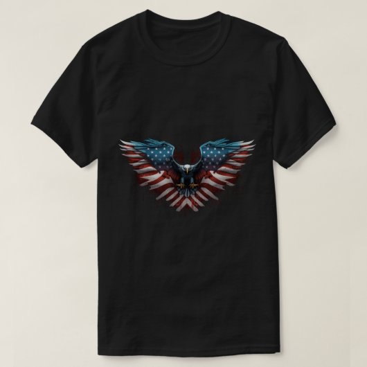 Adler mit amerikanischer Flagge T-Shirt (Design vorne)