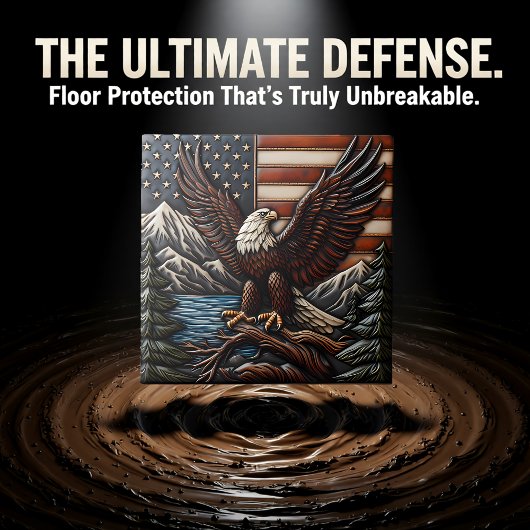 Adler mit amerikanischer Flagge und Bergen Fliese